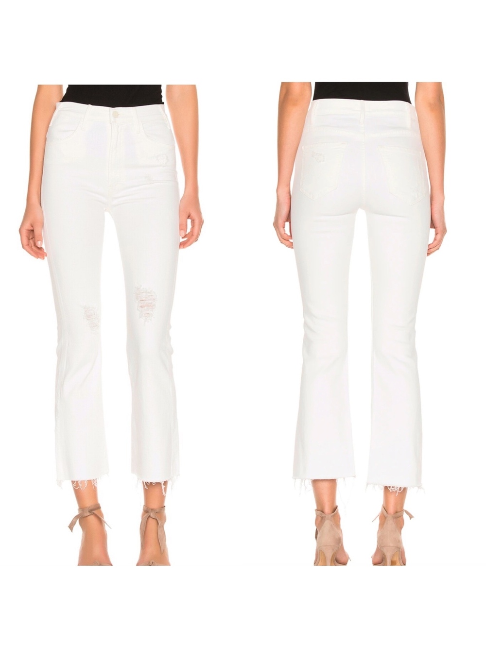 MOTHER The Hustler Ankle Fray Jeans In Tea and Biscuits White Wash Women’s sz 27 - Picture 15 of 15